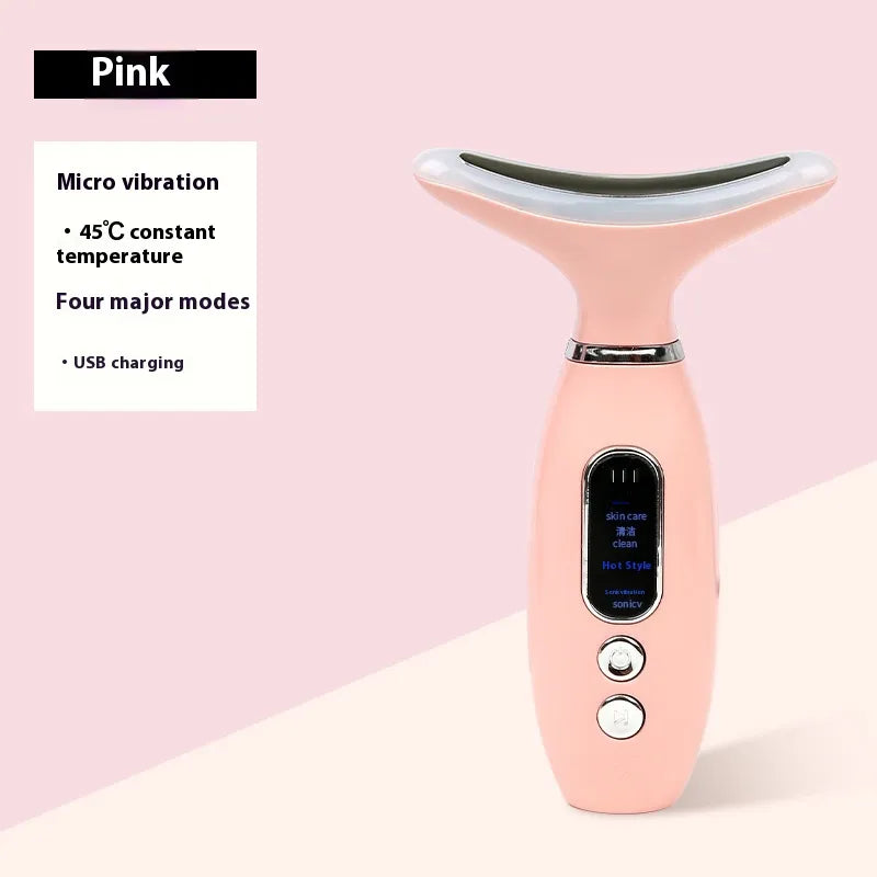 Neck Beauty Instrument Charging Color Light V Face Massage Instrument