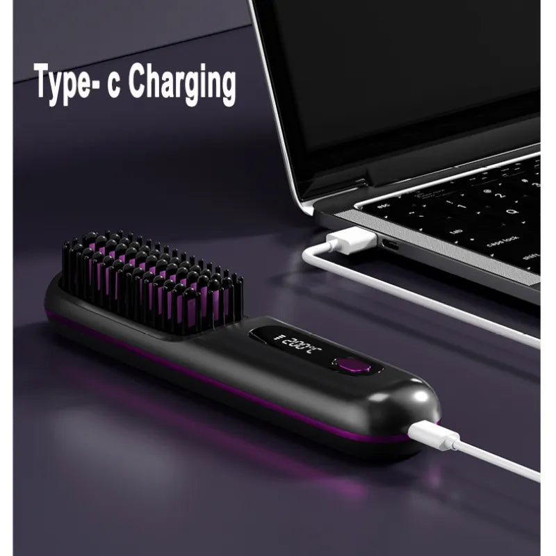 2 In 1 Straight Hair Comb Wireless Hair Straightener Brush