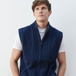 Navy Sleeveless Lined Vest